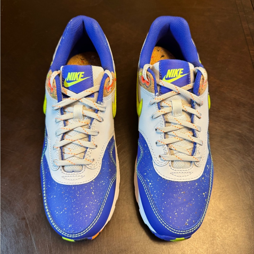 New Nike Air Max 1 Blue White Sneakers Shoes Size US 6Y - Picture 6 of 13